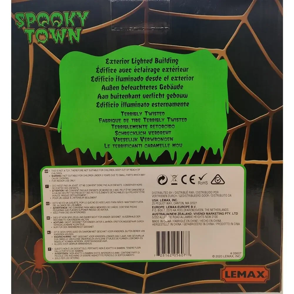Lemax Spooky Town 2020 TERRIBLY TWISTED TAFFY WORKS #05607 NRFB Lit Halloween *